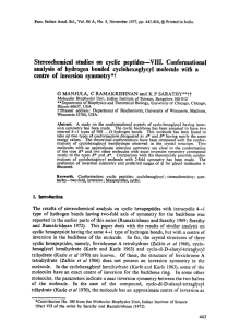 Stereochemical  studies  on  cyclic  peptides--VIlI. ... analysis  of  hydrogen  bonded  cyclohexaglycyl ...