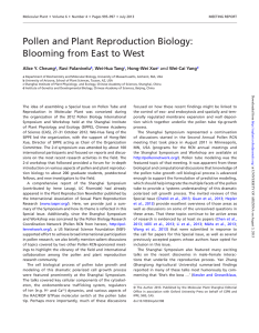 Pollen and Plant Reproduction Biology: Blooming from East to West Alice Y. Cheung