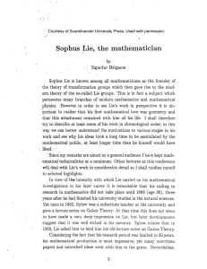 Sophus  Lie,  the  mathematician