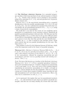 1.9.  The  MacLane  coherence  theorem. ... one can form n-fold tensor products of any ordered sequence...