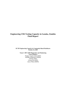 Engineering CD4 Testing Capacity in Lusaka, Zambia Final Report