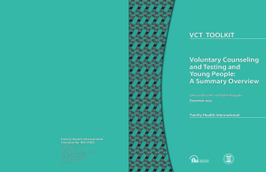 VCT  TOOLKIT Voluntary Counseling and Testing and Young People: