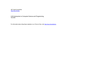6.00 Introduction to Computer Science and Programming MIT OpenCourseWare .