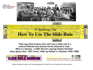 How To Use The Slide Rule A Seminar On