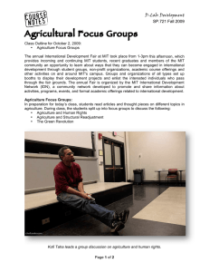 Agricultural Focus Groups D-Lab: Development SP.721 Fall 2009
