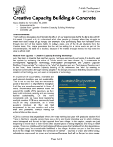 Creative Capacity Building &amp; Concrete D-Lab: Development SP.721 Fall 2009