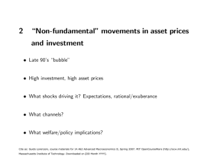 2	 “Non-fundamental” movements in asset prices and  investment