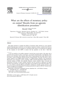 What are the effects of monetary policy identiﬁcation procedure ARTICLE IN PRESS