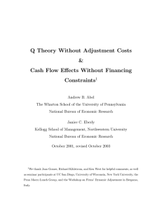 Q Theory Without Adjustment Costs &amp; Cash Flow Eﬀects Without Financing Constraints