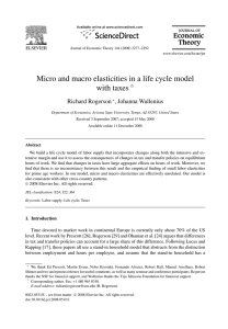 Micro and macro elasticities in a life cycle model with taxes