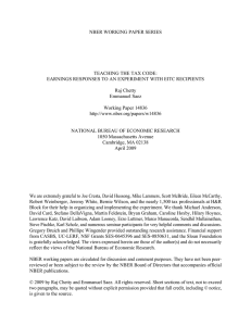 NBER WORKING PAPER SERIES TEACHING THE TAX CODE: