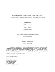 PREFERENCE PARAMETERS AND BEHAVIORAL HETEROGENEITY: