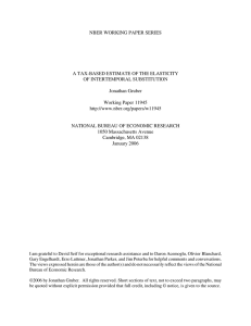 NBER WORKING PAPER SERIES A TAX-BASED ESTIMATE OF THE ELASTICITY Jonathan Gruber