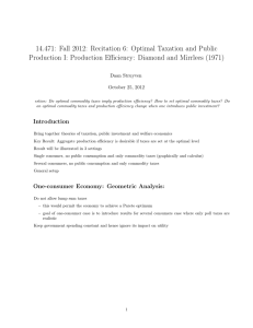 14.471: Fall 2012: Recitation 6: Optimal Taxation and Public