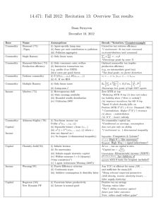 14.471:  Fall 2012:  Recitation 13:  Overview Tax... Daan Struyven December 10, 2012