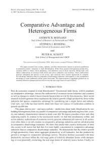 Comparative Advantage and Heterogeneous Firms ANDREW B. BERNARD STEPHEN J. REDDING