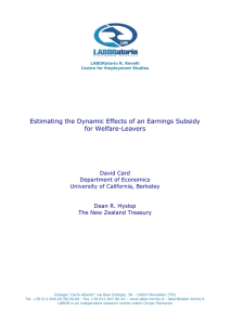 Estimating the Dynamic Effects of an Earnings Subsidy for Welfare-Leavers