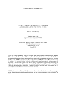 NBER WORKING PAPER SERIES THE RELATIONSHIP BETWEEN EDUCATION AND Adriana Lleras-Muney