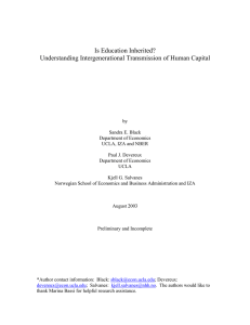 Is Education Inherited? Understanding Intergenerational Transmission of Human Capital