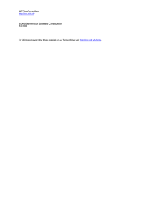 6.005 Elements of Software Construction MIT OpenCourseWare Fall 2008 .