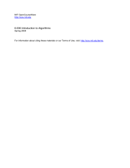 Mit opencourseware design and analysis of algorithms