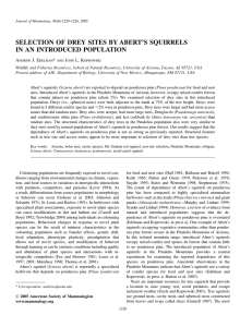 SELECTION OF DREY SITES BY ABERT’S SQUIRRELS IN AN INTRODUCED POPULATION A