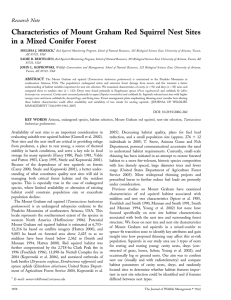 Characteristics of Mount Graham Red Squirrel Nest Sites Research Note