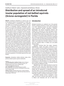 Distribution and spread of an introduced insular population of red-bellied squirrels