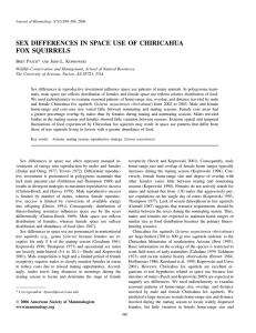SEX DIFFERENCES IN SPACE USE OF CHIRICAHUA FOX SQUIRRELS B P