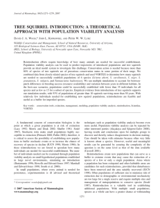 TREE SQUIRREL INTRODUCTION: A THEORETICAL APPROACH WITH POPULATION VIABILITY ANALYSIS D