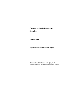 Courts Administration Service 2007-2008 Departmental Performance Report