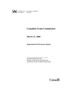 Canadian Grain Commission March 31, 2008 Departmental Performance Report