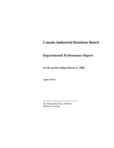 Canada Industrial Relations Board Departmental Performance Report