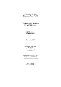 TRADE AND WAGES IN AUSTRALIA Commerce Division