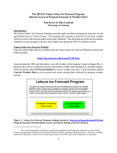 The 2011/12 Yuma Lettuce Ice Forecast Program: