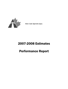 2007-2008 Estimates Performance Report Atlantic Canada Opportunities Agency