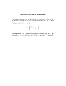 (Based on 6.7 #4. Introduction to Linear Algebra: Strang) Ver­ ΣV Exercises