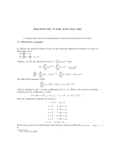 SOLUTION  SET  VI  FOR  18.075–FALL ... 4.  Series  Solutions  of  Differential ...