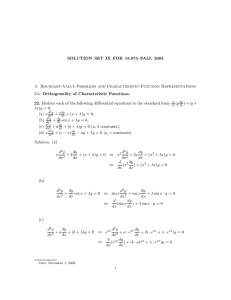 SOLUTION SET IX FOR 18.075–FALL 2004