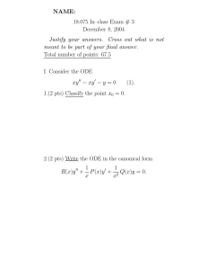 NAME: 18.075 In–class Exam # 3 December 8, 2004