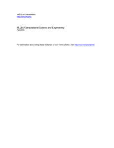 18.085 Computational Science and Engineering I  MIT OpenCourseWare Fall 2008