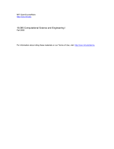 18.085 Computational Science and Engineering I  MIT OpenCourseWare Fall 2008