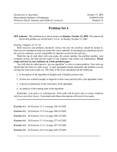 Introduction to Algorithms October 17, 2005 Massachusetts Institute of Technology 6.046J/18.410J