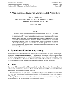 Introduction to Algorithms December 5, 2005 Massachusetts Institute of Technology 6.046J/18.410J