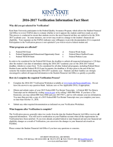 2016-2017 Verification Information Fact Sheet