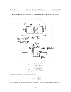 Recitation 7: From diode to MOS structure +