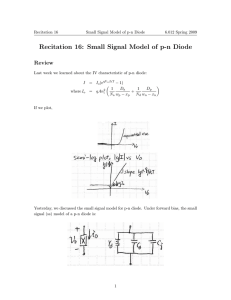 Recitation 16: Small Signal Model of p-n Diode Review