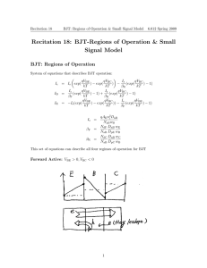 Recitation 18: BJT-Regions of Operation &amp; Small Signal Model