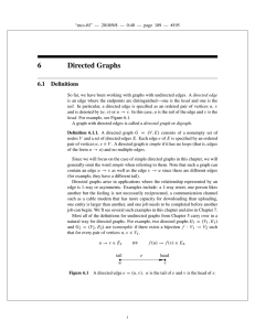 6 Directed Graphs 6.1 Definitions