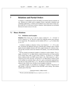 7 Relations and Partial Orders